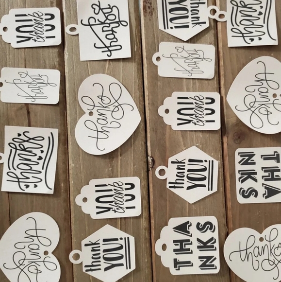 Thank You Tags Tan Brown Variety Set Bundle Card S - Picture 6 of 7